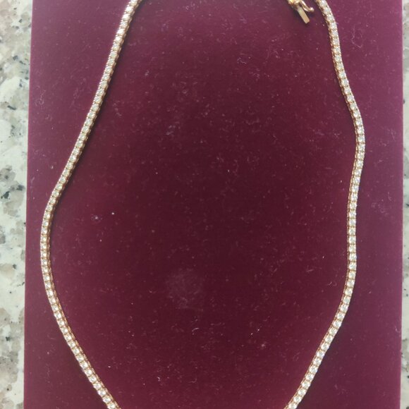 14k Diamond 5 ct Tennis Necklace - Picture 4 of 6